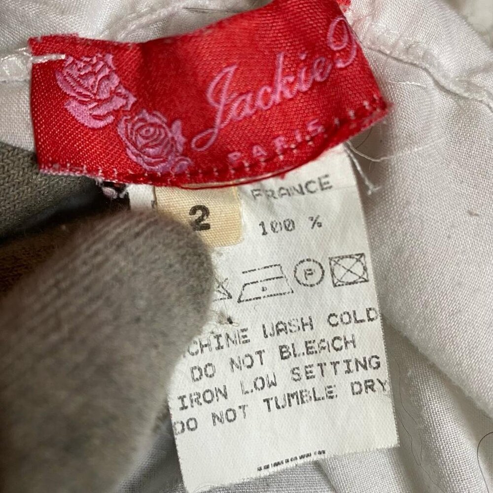 2000s JACKIE ROSE White Tiered Lace Trim Cotton Mid-Length Skirt France T2 S - Picture 7 of 8